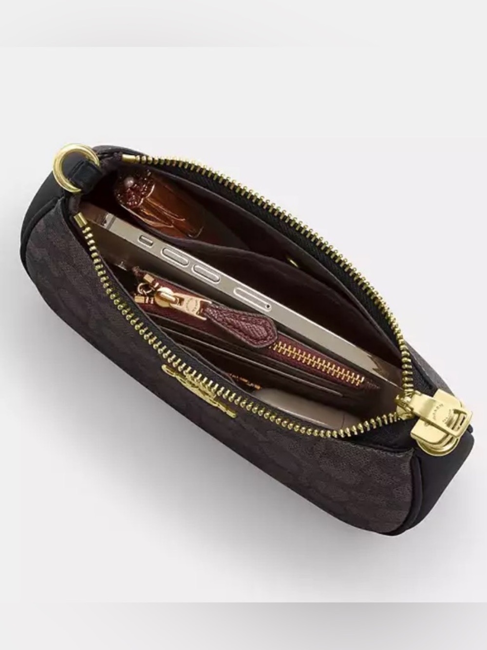 Coach Teri Mini Crossbody Bag in Gold/Walnut/Black NWT - Picture 5 of 11